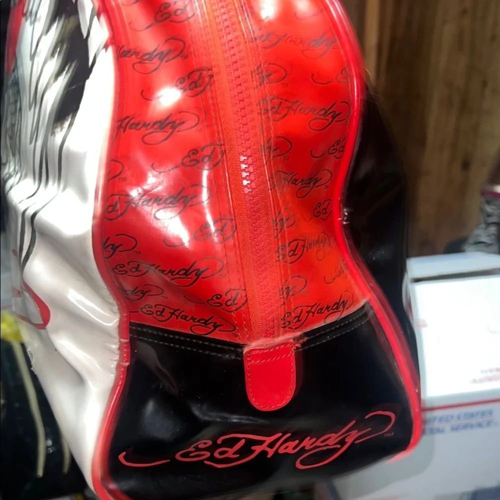 Ed Hardy White and Red Tattoo-Inspired Tote - Picture 3 of 8